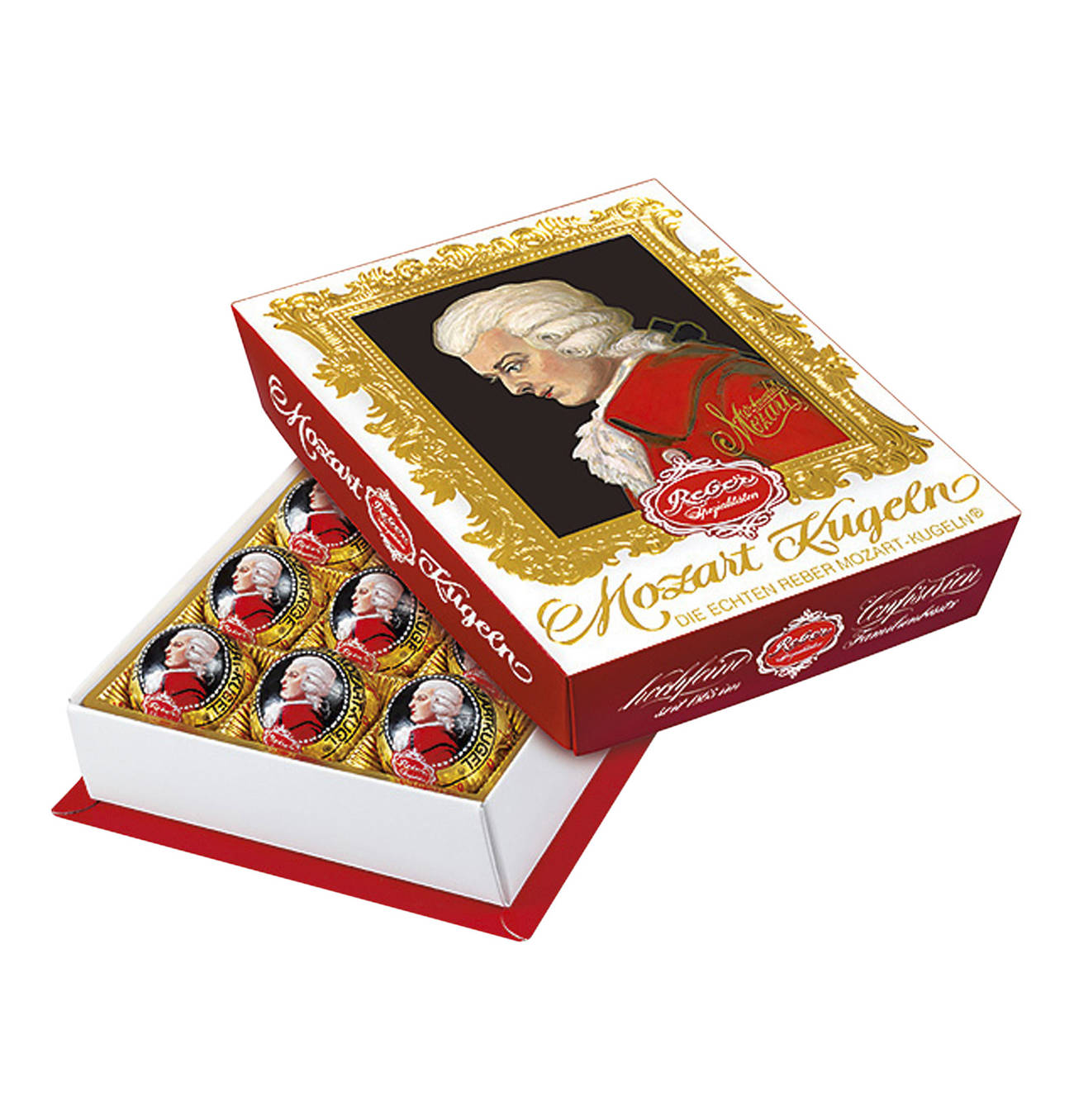 Genuine Reber Mozart Chocolate Marzipan covered in premium dark chocolate and individually wrapped Made in Germany