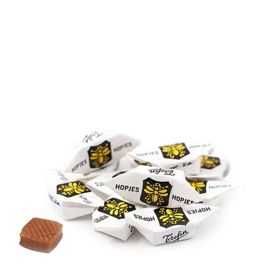 Hard boiled sweets tasting of coffee and caramel together, a creamy mouth feel and a slight hint of coffee