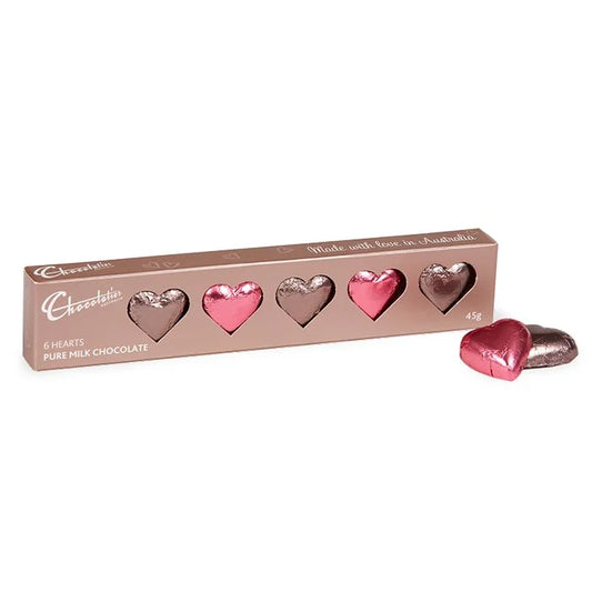 gift box of milk chocolate hearts 45g